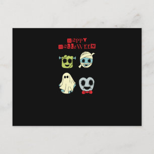 Tarjeta postal de monstruos lindos de Halloween -
