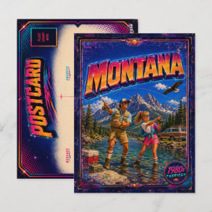 Tarjeta postal de Montana de los 80 retro