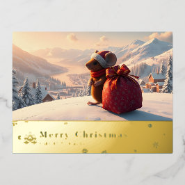 tarjeta postal de montaña de nieve