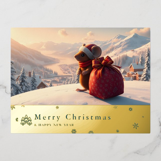 tarjeta postal de montaña de nieve (Anverso)