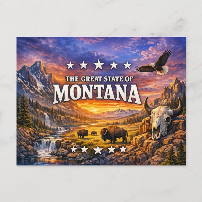 Tarjeta postal de Montana Greetings  (Anverso)