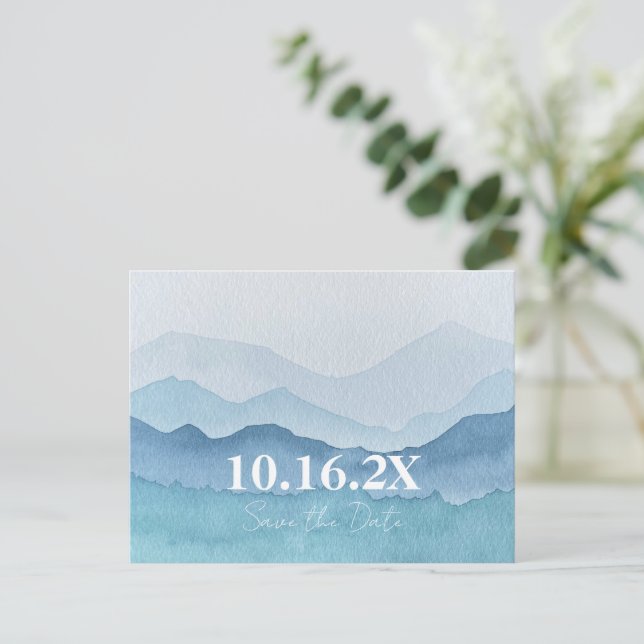 Tarjeta Postal de Montañas en Acuarela para Salvar (Anverso de pie)