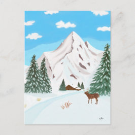 Tarjeta postal de montañas nevadas