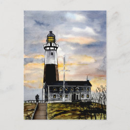tarjeta postal de montauk point lighthouse new yor