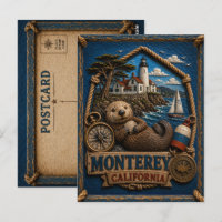 Tarjeta postal de Monterey California Vintage Trav