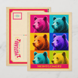 Tarjeta postal de Montgomery Alabama Oso Negro Vin