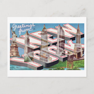 Tarjeta postal de monumentos antiguos de Nueva Yor