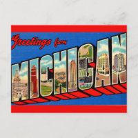 Tarjeta postal de monumentos de Michigan