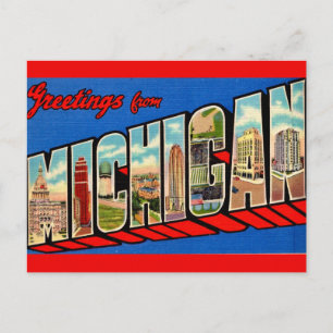 Tarjeta postal de monumentos de Michigan