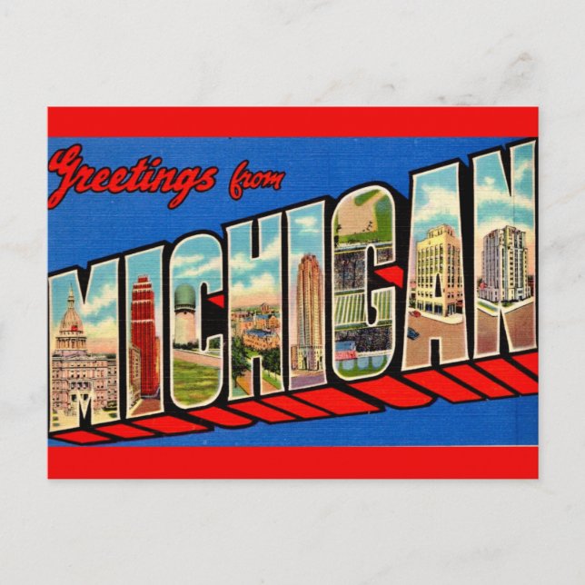 Tarjeta postal de monumentos de Michigan (Anverso)
