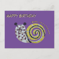 Tarjeta postal de mosaico de caracol lindo Cumplea