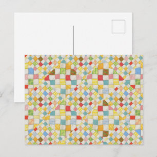 TARJETA POSTAL DE MOSAICO DE COLCHA