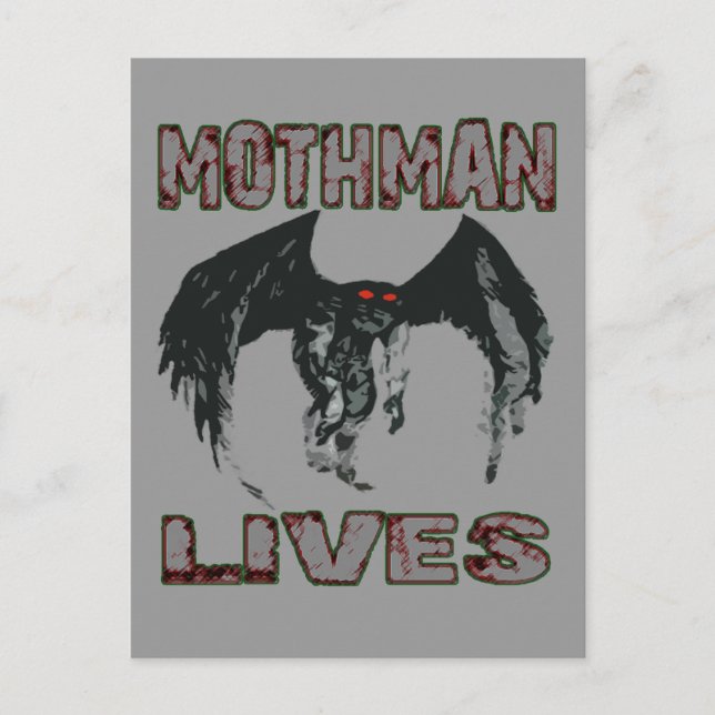 TARJETA POSTAL DE MOTHMAN LIVES (Anverso)