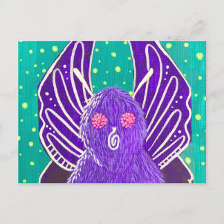 Tarjeta postal de Mothman púrpura