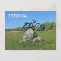 ¡Tarjeta postal de motocicleta antigua de ESTONIA!