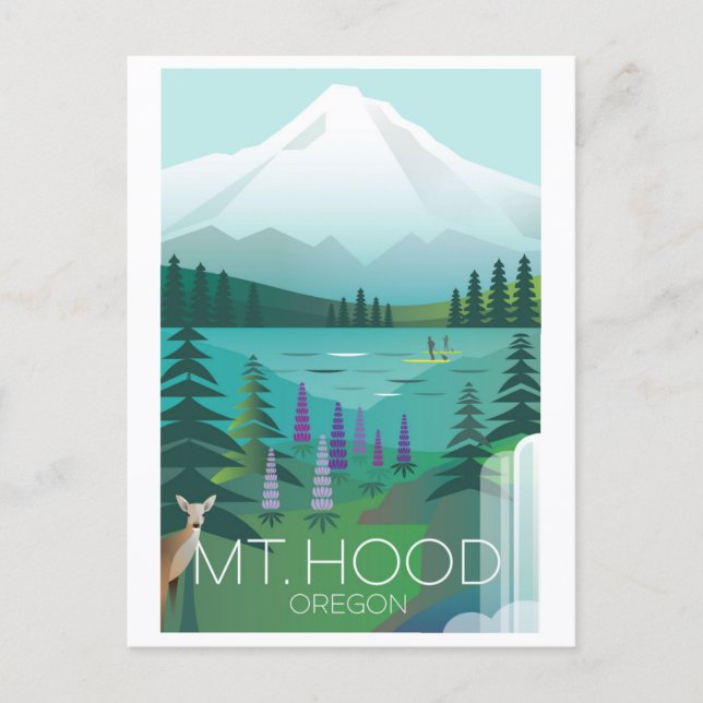 Tarjeta postal de Mt. Hood (Anverso)