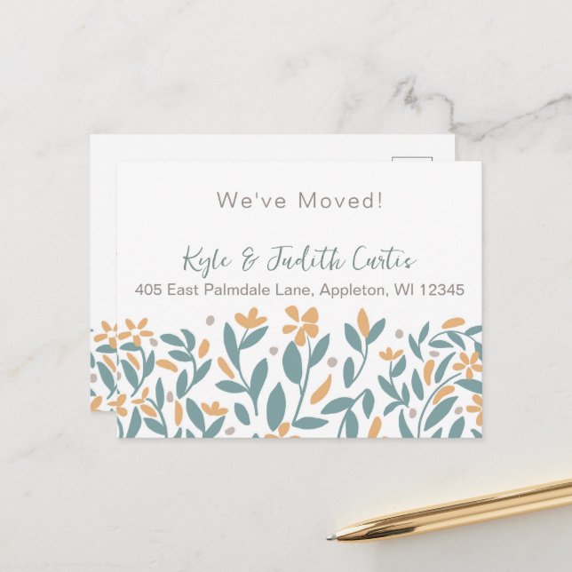 Tarjeta postal de Mudanza Simple y Moderna (Anverso/Reverso In Situ)