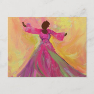 Tarjeta Postal de Mujer Africana Bailando