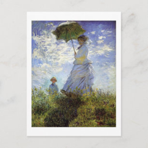 Tarjeta postal de Mujer con un parasol