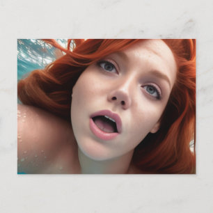 Tarjeta postal de mujer nadando