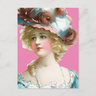TARJETA POSTAL DE MUJER SEÑORA VICTORIANA