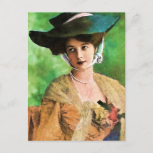 TARJETA POSTAL DE MUJER VICTORIANA DE BONITO