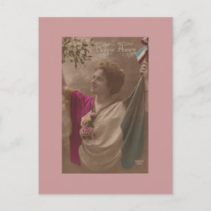 Tarjeta postal de mujeres francesas de época
