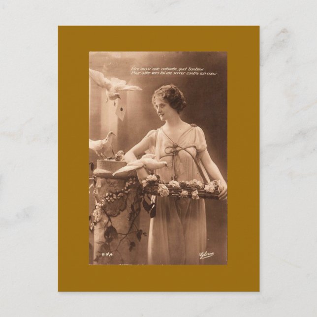 Tarjeta postal de mujeres francesas de época (Anverso)