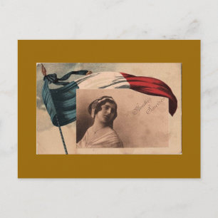 Tarjeta postal de mujeres francesas de época