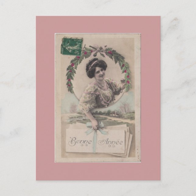 Tarjeta postal de mujeres francesas de época (Anverso)