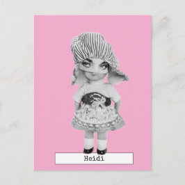 Tarjeta postal de muñeca de moda genial