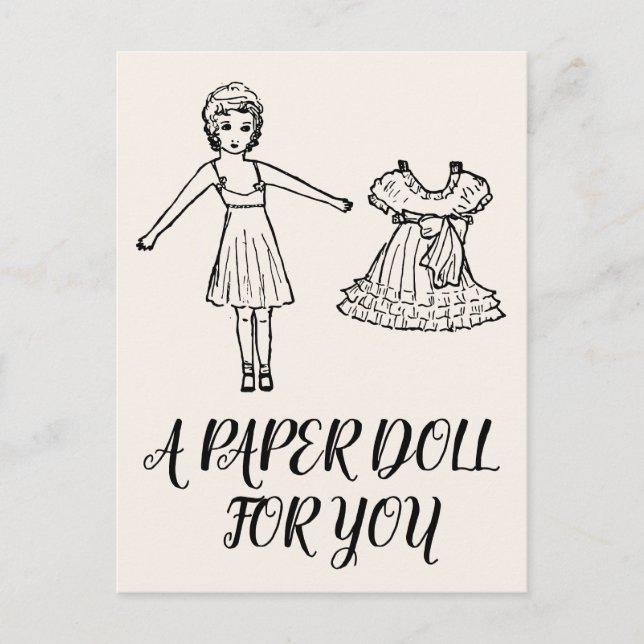 TARJETA POSTAL DE MUÑECA DE PAPEL (Anverso)
