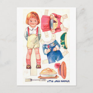 Tarjeta postal de muñeca de papel vintage--Jack Ho