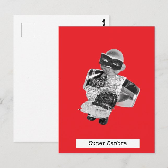 Tarjeta Postal de Muñeca Voladora Genial (Anverso / Reverso)