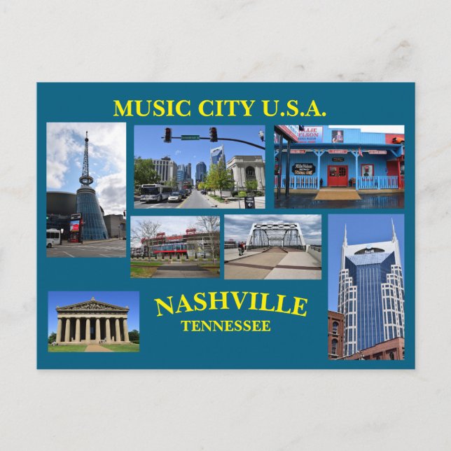 Tarjeta postal de MUSIC CITY USA (Anverso)