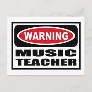 Tarjeta postal de MÚSICA de advertencia
