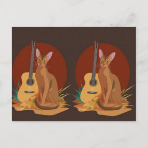 Tarjeta postal de música folclórica felina
