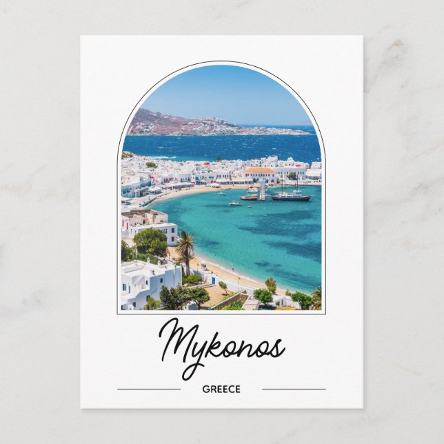 Tarjeta postal de Mykonos Grecia (Anverso)