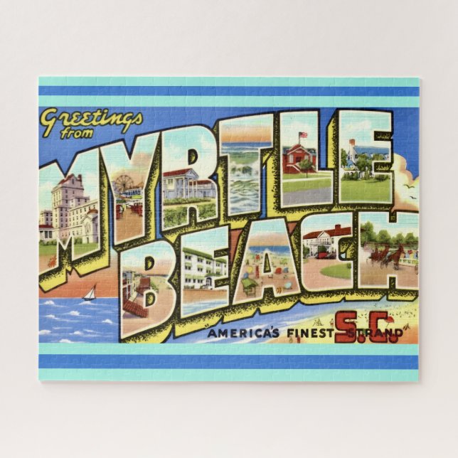 Tarjeta postal de Myrtle Beach 16x20 rompecabezas (Horizontal)