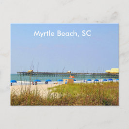 Tarjeta postal de Myrtle Beach SC, escena de playa