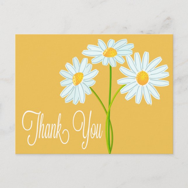 Tarjeta postal de Naranja de flores de margarita b (Anverso)