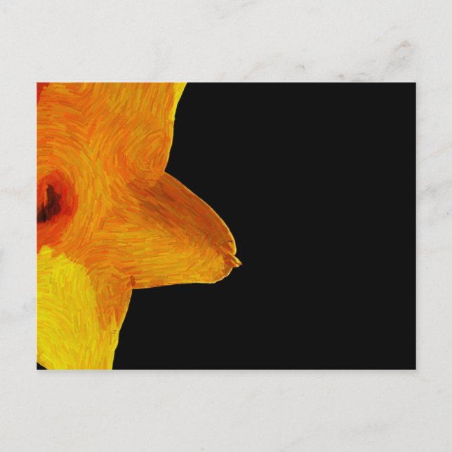 Tarjeta postal de narciso impresionista amarillo (Anverso)