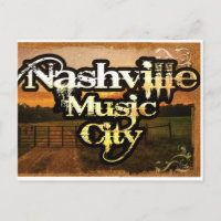 Tarjeta postal de Nashville, TN Vintage Music City