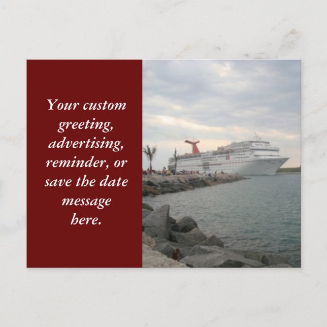 Tarjeta postal de navegación desde Port Canaveral (Anverso)