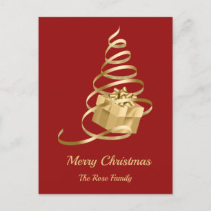 Tarjeta postal de Navidad actual de la cinta de or