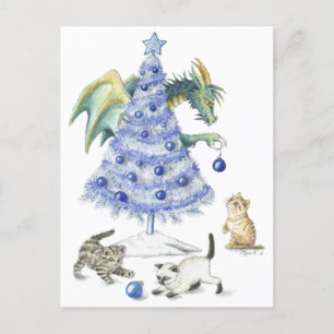 Tarjeta postal de Navidad azul