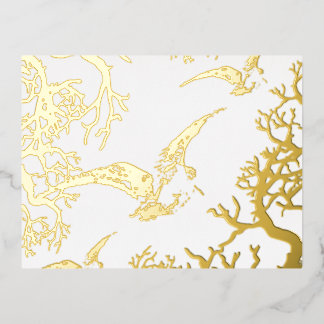Tarjeta Postal de Navidad Beccaccia Oro Foil