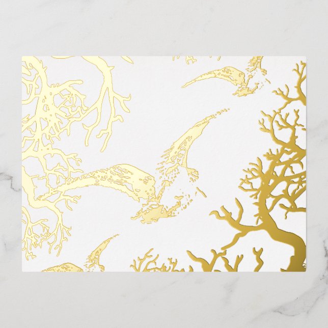 Tarjeta Postal de Navidad Beccaccia Oro Foil (Anverso)