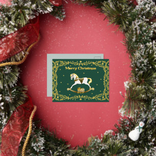 Tarjeta postal de Navidad Caballo de Balanza con H