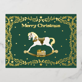 Tarjeta postal de Navidad Caballo de Balanza con H